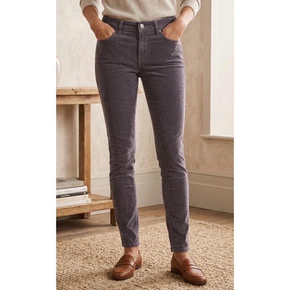 AllSaints Ashby Skinny Corduroy Pants Women's Size W25 Purple Low Rise Stretch